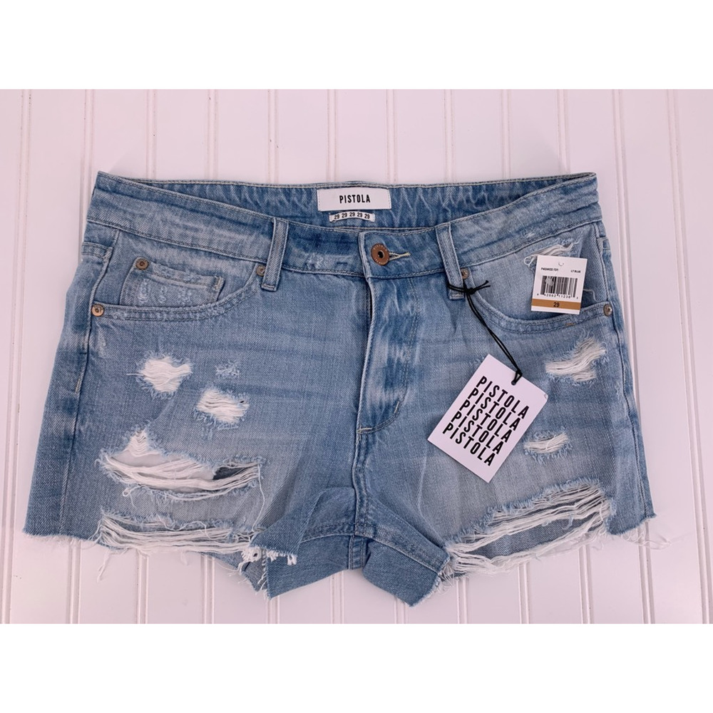 Pistola Asher Girlfriend Cut-Off Denim Shorts 29